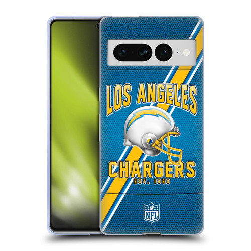 NFL Los Angeles Chargers Logo Art Football Stripes Soft Gel Case for Google Pixel 7 Pro