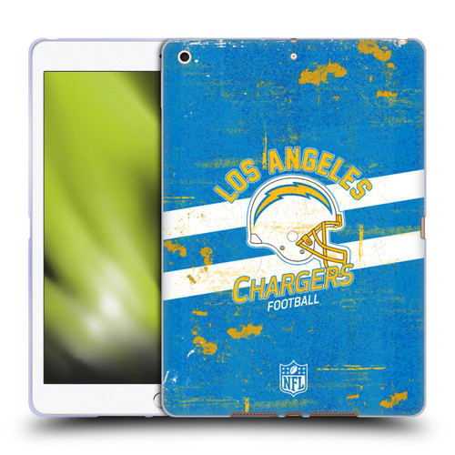 NFL Los Angeles Chargers Logo Art Helmet Distressed Soft Gel Case for Apple iPad 10.2 2019/2020/2021