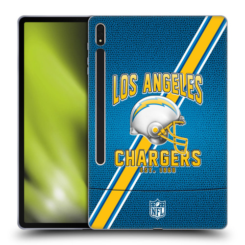 NFL Los Angeles Chargers Logo Art Football Stripes Soft Gel Case for Samsung Galaxy Tab S8 Plus