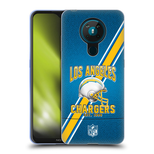 NFL Los Angeles Chargers Logo Art Football Stripes Soft Gel Case for Nokia 5.3