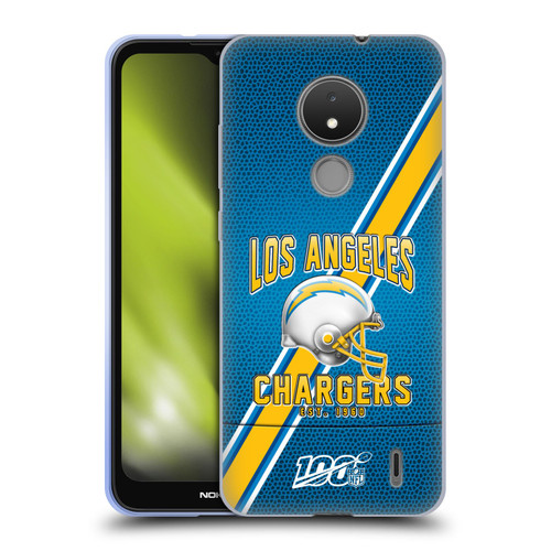 NFL Los Angeles Chargers Logo Art Football Stripes Soft Gel Case for Nokia C21