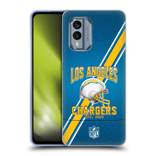 NFL Los Angeles Chargers Logo Art Football Stripes Soft Gel Case for Nokia X30