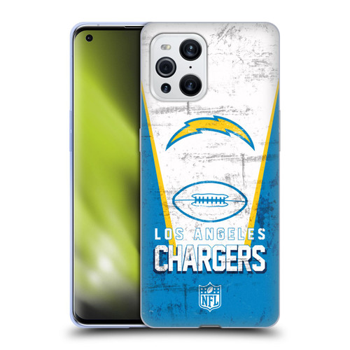 NFL Los Angeles Chargers Logo Art Banner Soft Gel Case for OPPO Find X3 / Pro