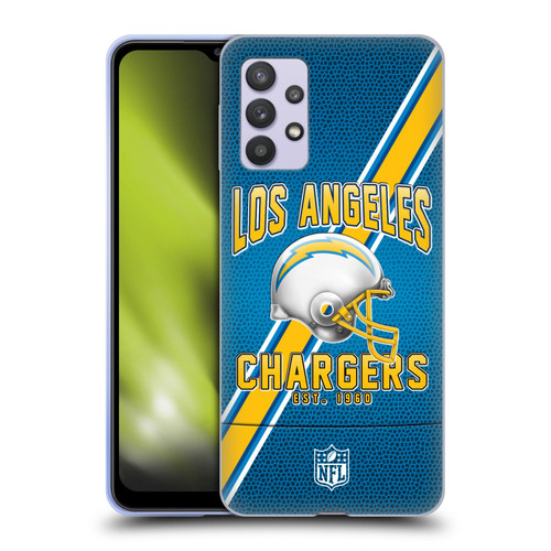 NFL Los Angeles Chargers Logo Art Football Stripes Soft Gel Case for Samsung Galaxy A32 5G / M32 5G (2021)