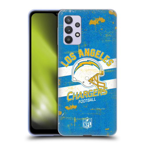 NFL Los Angeles Chargers Logo Art Helmet Distressed Soft Gel Case for Samsung Galaxy A32 5G / M32 5G (2021)
