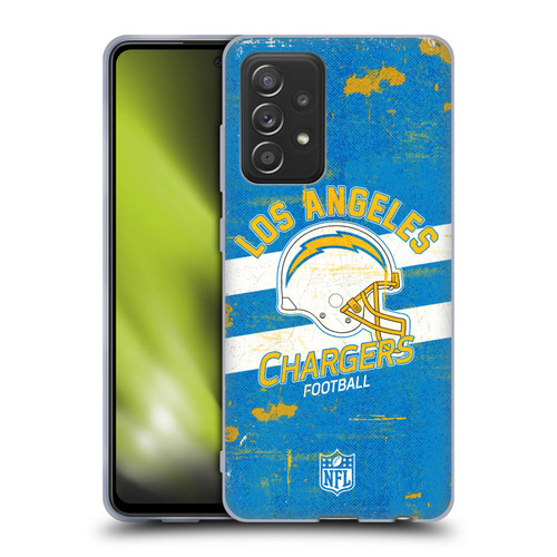 NFL Los Angeles Chargers Logo Art Helmet Distressed Soft Gel Case for Samsung Galaxy A52 / A52s / 5G (2021)