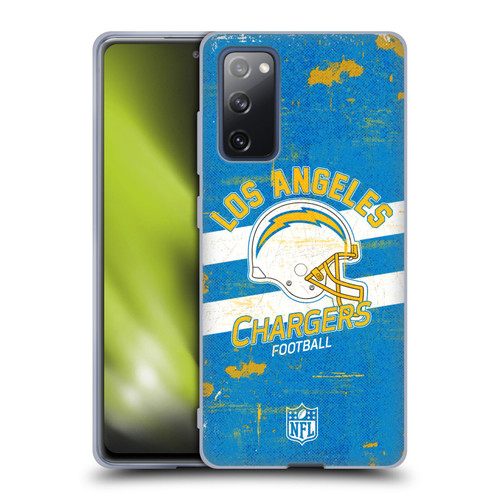 NFL Los Angeles Chargers Logo Art Helmet Distressed Soft Gel Case for Samsung Galaxy S20 FE / 5G