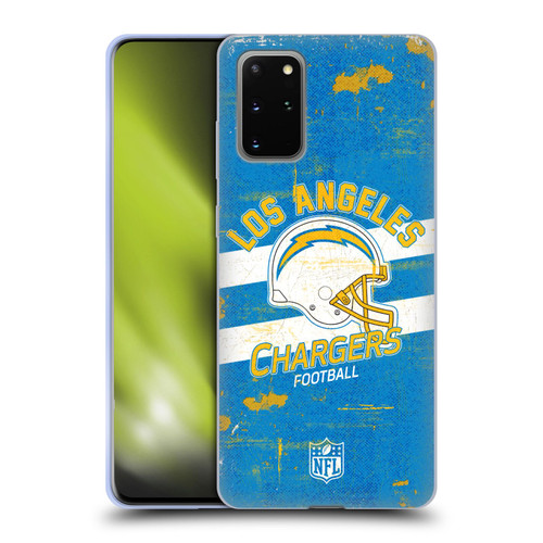 NFL Los Angeles Chargers Logo Art Helmet Distressed Soft Gel Case for Samsung Galaxy S20+ / S20+ 5G