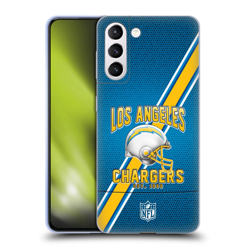 NFL Los Angeles Chargers Logo Art Football Stripes Soft Gel Case for Samsung Galaxy S21+ 5G