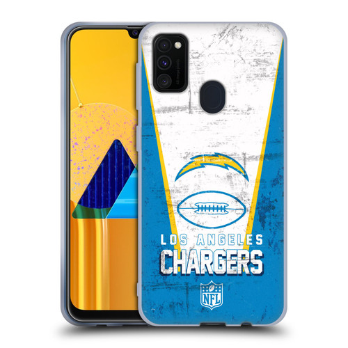 NFL Los Angeles Chargers Logo Art Banner Soft Gel Case for Samsung Galaxy M30s (2019)/M21 (2020)