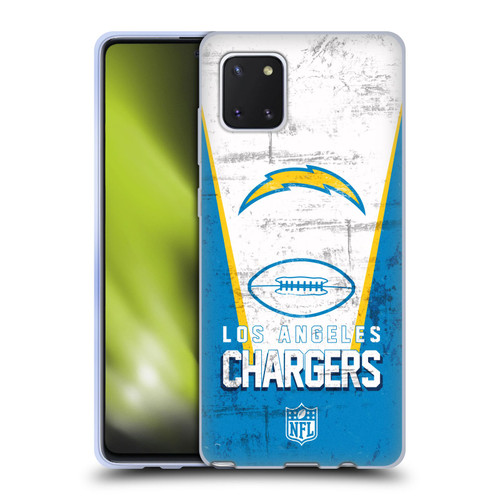 NFL Los Angeles Chargers Logo Art Banner Soft Gel Case for Samsung Galaxy Note10 Lite