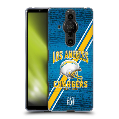 NFL Los Angeles Chargers Logo Art Football Stripes Soft Gel Case for Sony Xperia Pro-I