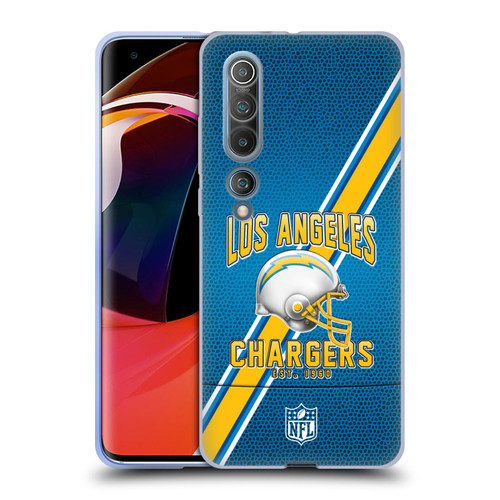 NFL Los Angeles Chargers Logo Art Football Stripes Soft Gel Case for Xiaomi Mi 10 5G / Mi 10 Pro 5G