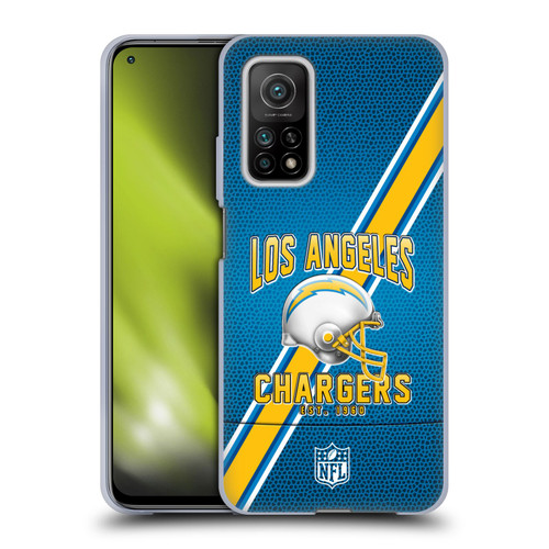 NFL Los Angeles Chargers Logo Art Football Stripes Soft Gel Case for Xiaomi Mi 10T 5G