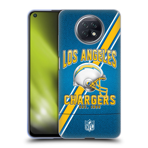 NFL Los Angeles Chargers Logo Art Football Stripes Soft Gel Case for Xiaomi Redmi Note 9T 5G