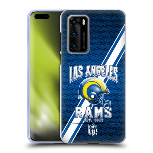 NFL Los Angeles Rams Logo Art Football Stripes 100th Soft Gel Case for Huawei P40 5G