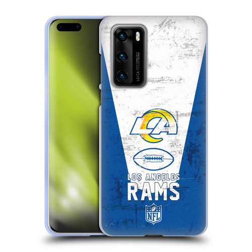 NFL Los Angeles Rams Logo Art Banner 100th Soft Gel Case for Huawei P40 5G