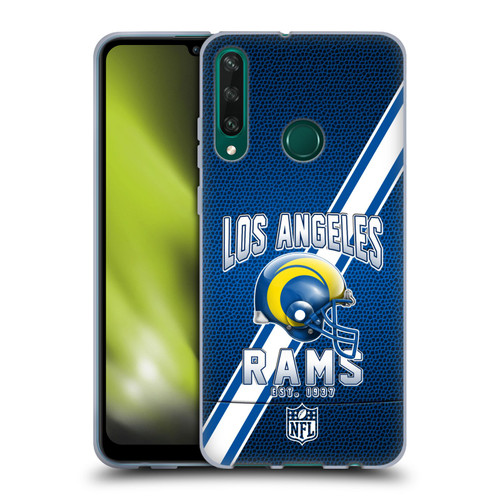 NFL Los Angeles Rams Logo Art Football Stripes 100th Soft Gel Case for Huawei Y6p
