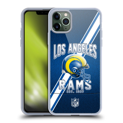 NFL Los Angeles Rams Logo Art Football Stripes 100th Soft Gel Case for Apple iPhone 11 Pro Max