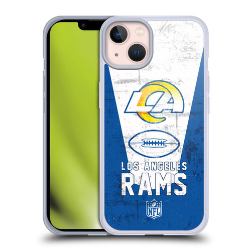 NFL Los Angeles Rams Logo Art Banner 100th Soft Gel Case for Apple iPhone 13