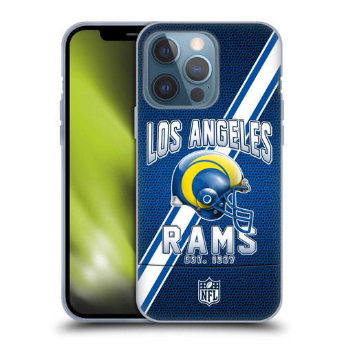 NFL Los Angeles Rams Logo Art Football Stripes 100th Soft Gel Case for Apple iPhone 13 Pro