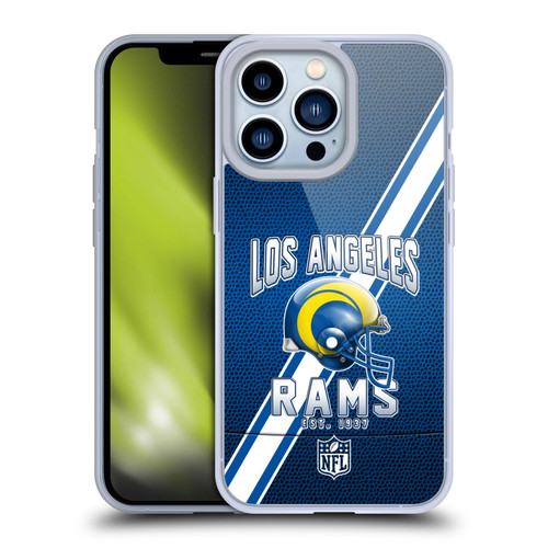 NFL Los Angeles Rams Logo Art Football Stripes 100th Soft Gel Case for Apple iPhone 13 Pro
