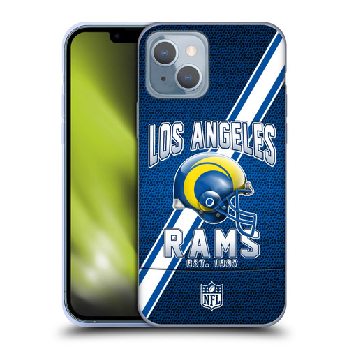 NFL Los Angeles Rams Logo Art Football Stripes 100th Soft Gel Case for Apple iPhone 14