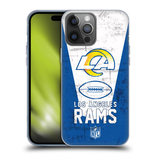 NFL Los Angeles Rams Logo Art Banner 100th Soft Gel Case for Apple iPhone 14 Pro Max