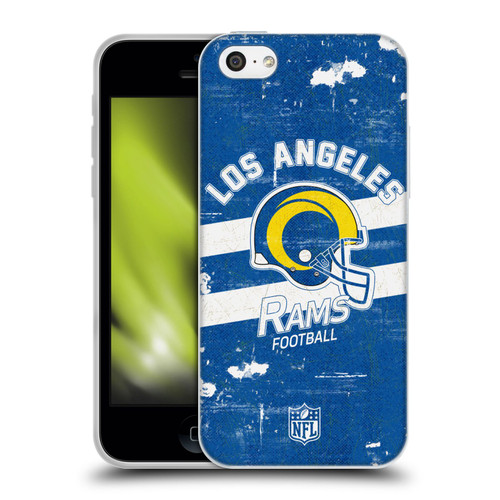 NFL Los Angeles Rams Logo Art Helmet Distressed Look 100th Soft Gel Case for Apple iPhone 5c