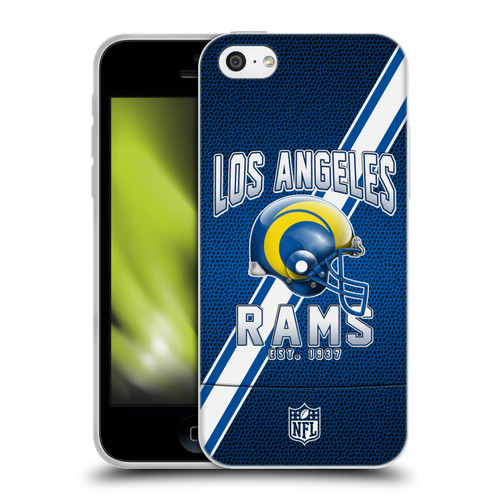 NFL Los Angeles Rams Logo Art Football Stripes 100th Soft Gel Case for Apple iPhone 5c