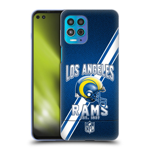 NFL Los Angeles Rams Logo Art Football Stripes 100th Soft Gel Case for Motorola Moto G100