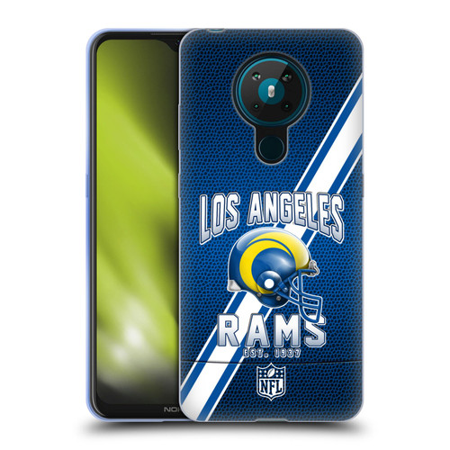 NFL Los Angeles Rams Logo Art Football Stripes 100th Soft Gel Case for Nokia 5.3