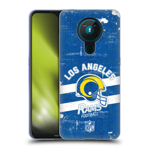 NFL Los Angeles Rams Logo Art Helmet Distressed Look 100th Soft Gel Case for Nokia 5.3