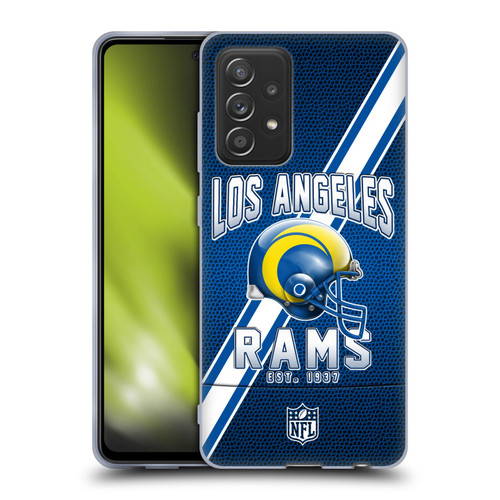 NFL Los Angeles Rams Logo Art Football Stripes 100th Soft Gel Case for Samsung Galaxy A52 / A52s / 5G (2021)