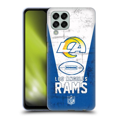 NFL Los Angeles Rams Logo Art Banner 100th Soft Gel Case for Samsung Galaxy M33 (2022)