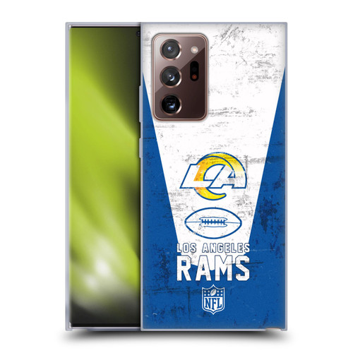 NFL Los Angeles Rams Logo Art Banner 100th Soft Gel Case for Samsung Galaxy Note20 Ultra / 5G
