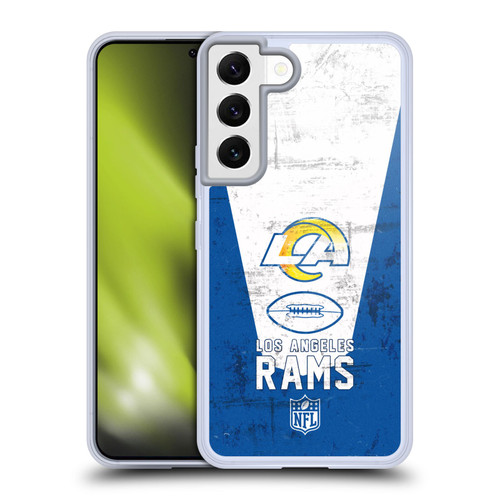 NFL Los Angeles Rams Logo Art Banner 100th Soft Gel Case for Samsung Galaxy S22 5G