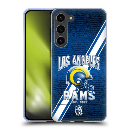 NFL Los Angeles Rams Logo Art Football Stripes 100th Soft Gel Case for Samsung Galaxy S23+ 5G
