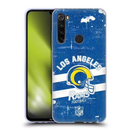 NFL Los Angeles Rams Logo Art Helmet Distressed Look 100th Soft Gel Case for Xiaomi Redmi Note 8T
