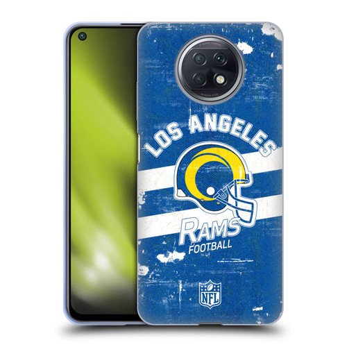 NFL Los Angeles Rams Logo Art Helmet Distressed Look 100th Soft Gel Case for Xiaomi Redmi Note 9T 5G