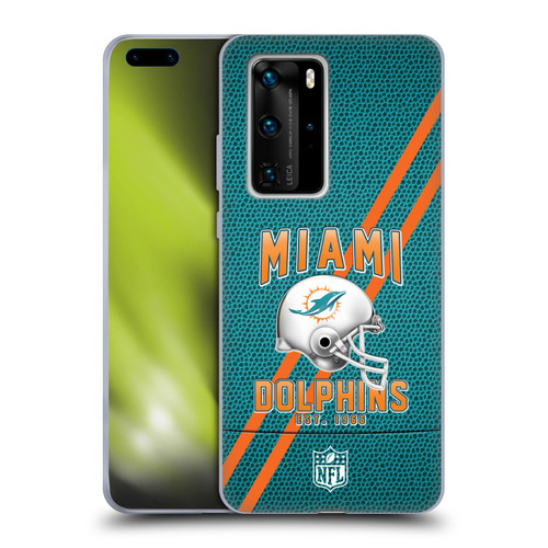 NFL Miami Dolphins Logo Art Football Stripes Soft Gel Case for Huawei P40 Pro / P40 Pro Plus 5G