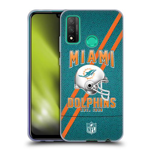 NFL Miami Dolphins Logo Art Football Stripes Soft Gel Case for Huawei P Smart (2020)