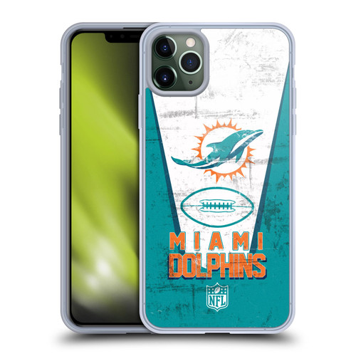 NFL Miami Dolphins Logo Art Banner Soft Gel Case for Apple iPhone 11 Pro Max