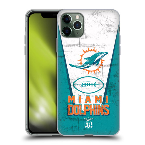 NFL Miami Dolphins Logo Art Banner Soft Gel Case for Apple iPhone 11 Pro Max