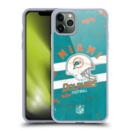 NFL Miami Dolphins Logo Art Helmet Distressed Soft Gel Case for Apple iPhone 11 Pro Max