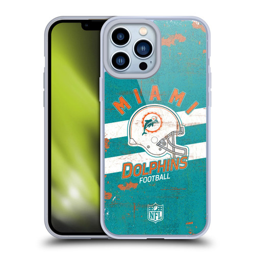 NFL Miami Dolphins Logo Art Helmet Distressed Soft Gel Case for Apple iPhone 13 Pro Max