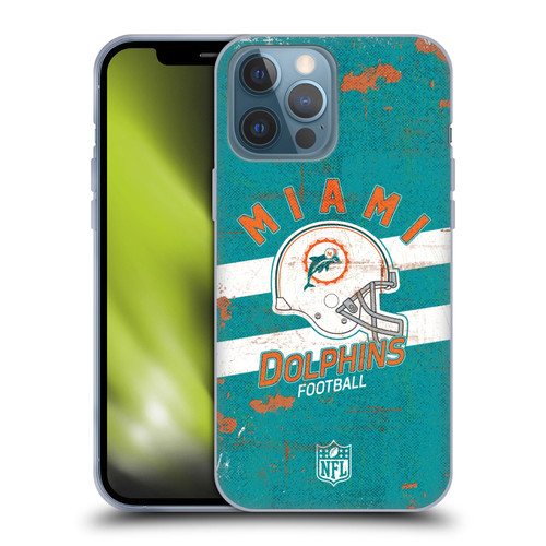 NFL Miami Dolphins Logo Art Helmet Distressed Soft Gel Case for Apple iPhone 13 Pro Max