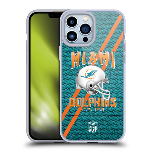 NFL Miami Dolphins Logo Art Football Stripes Soft Gel Case for Apple iPhone 13 Pro Max