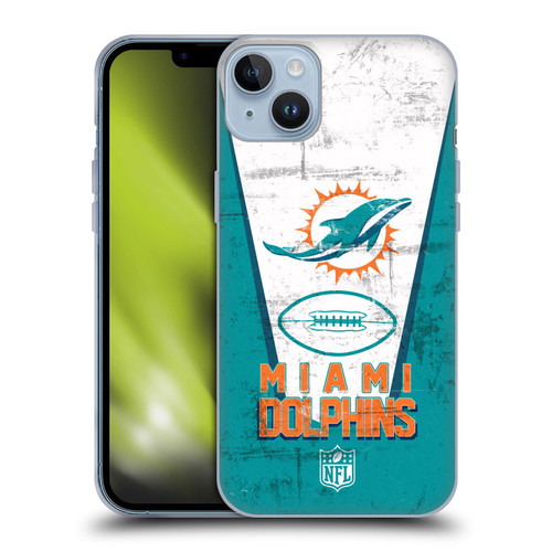 NFL Miami Dolphins Logo Art Banner Soft Gel Case for Apple iPhone 14 Plus