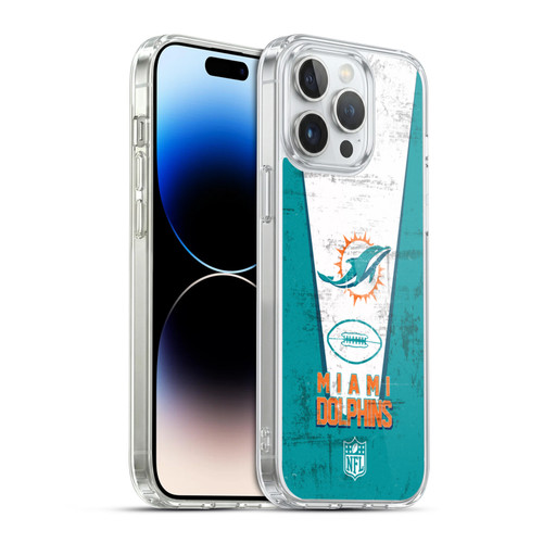 NFL Miami Dolphins Logo Art Banner Soft Gel Case for Apple iPhone 14 Pro Max & MagSafe